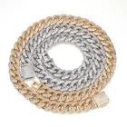 Men's Hip Hop Jewelry JWY Custom 15mm High Quality Men's Miami Cuban Hip Hop Iced Out Jewelry Chains For Man