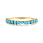 Jewelry Turquoise Turquoise Gemnel Bohemia Minimalist Jewelry 14k Gold Plated Turquoise Band Rings For Women