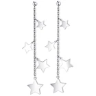 Dangle Earring Women's Trendy Minimalist Stainless Steel Jewelry Star Long Chain Link Dangle Earring