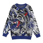 Sweater Men Autumn Winter Knitwear Men's Jacquard Cotton Pullover Knit Sweater Custom Star Men Sweater
