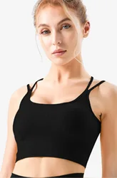 Custom Thin Strip Yoga Vest High Elastic Leopard Print Sport Bras Women Yoga Without Underwire