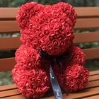 Flowers Decorative Flowers Custom Rose Bear PE/foam Roses Valentine's Day True Love Rose Bear Gift 40CM