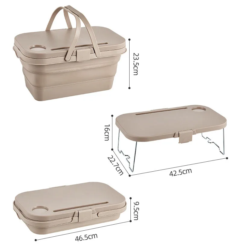 OEM ODM Folding Outdoor Storage Box Customized Camping Picnic Waterproof Seasoning Car Trunk Tableware Picnic Basket