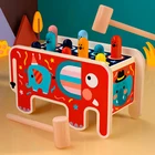 Wooden Toy Designer Most Popular Elephant-shaped Wooden Play Hamster That Can Be Dragged Game Toy For Kids