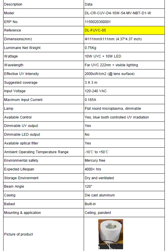 10W 222nm Portable Table Top Sanitizer Ultraviolet Lamps for Indoor Use UV Light Portable 222 nm Led UVC Curing Table Lamp factory