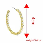 Jewelry Pearl Luxury Clear Rhinestone Women Jewelry Cheap Custom Paved Cz Gold Pearl Huggie Earrings