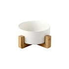 Ceramic Bowl Ceramic Pet Bowl Dog Bowl Ceramic With Bamboo Wooden Stand