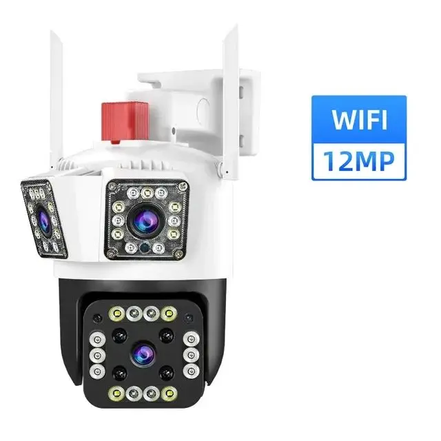 4k Outdoor 10X zoom Surveillance Wifi Security Camera Three Lens System Ip Network Camera Outdoor Ptz 360 Three Lens cctv Camera