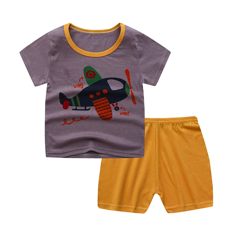 Wholesale  price kids clothings  short sleeve suit for summer  pajamas  for boys and  girls