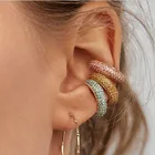 Earrings Jewelry Delicate Luxury Earrings Jewelry Colorful Diamond Insert C Shape Clip On Earrings For Women