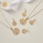 Jewelry Elfic Jewelry Sets Wedding Golden Alloy Women Gift Gold Party Accessories Stone Crystal China