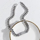 Silver Jewelry Silver 12mm Heavy Industry Fine Polishing CNC Diamond Cuban Link Chain Jewelry Necklace
