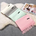 Scarfs Scarf Winter Pure Color Cashmere Scarfs Luxury Brand Pashmina Cashmere Tassel Scarf Shawl