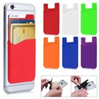 Wallet Bracket Adhesive Lanyard Id Mobile Credit Phone Wallet Silicone Card Holder