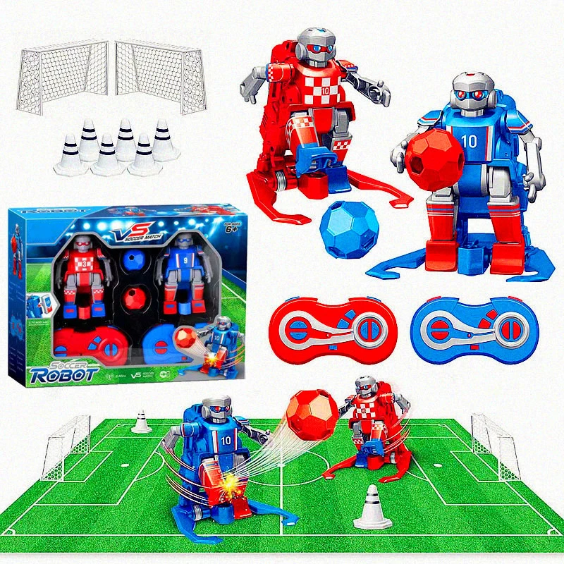 2-Player Arena Battle Rc Football Robot Electric Desk Soccer Match Board Game Remote Control Soccer Kick Robot Toy