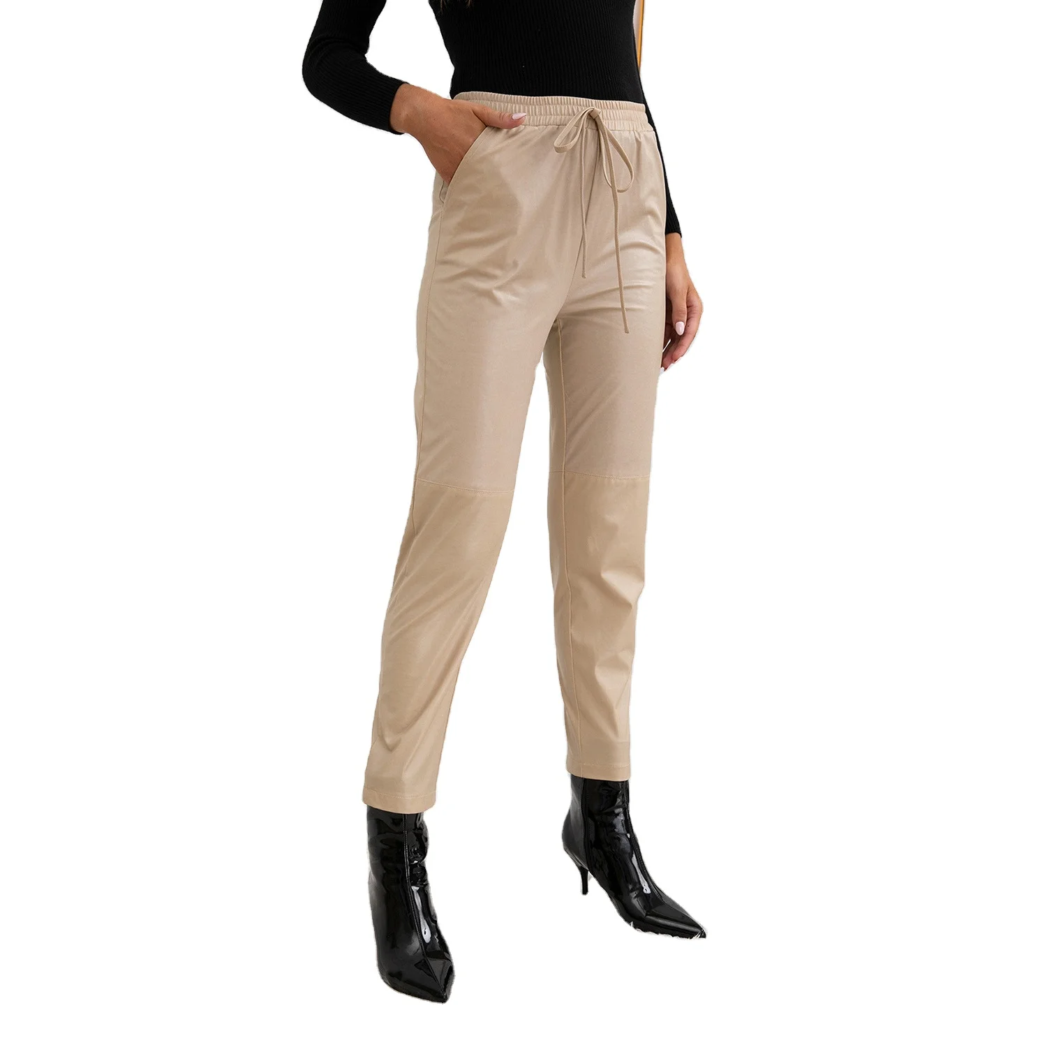 Faux Leather Joggers Ready To Ship 
