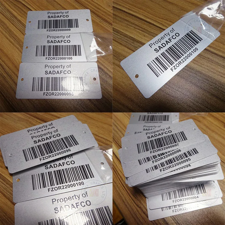 product metal serial number equipment nameplate laser marked qr code id tracking label sequential barcode aluminium inventory asset tags-7