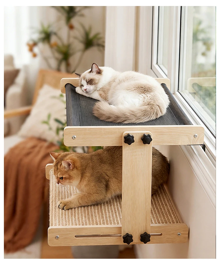 Hot Sale All Season Double Layer Pet Window Hanging Bed Cat Scratcher Cat Nest Fixable Beside Bed Pet Supplies supplier