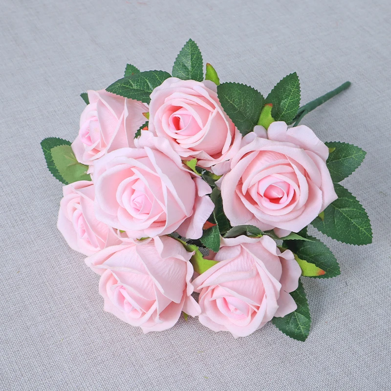 Artificial Flower Hot Pink Roses Flowers Bouquet Roses In Bulk Flower Rose For Event