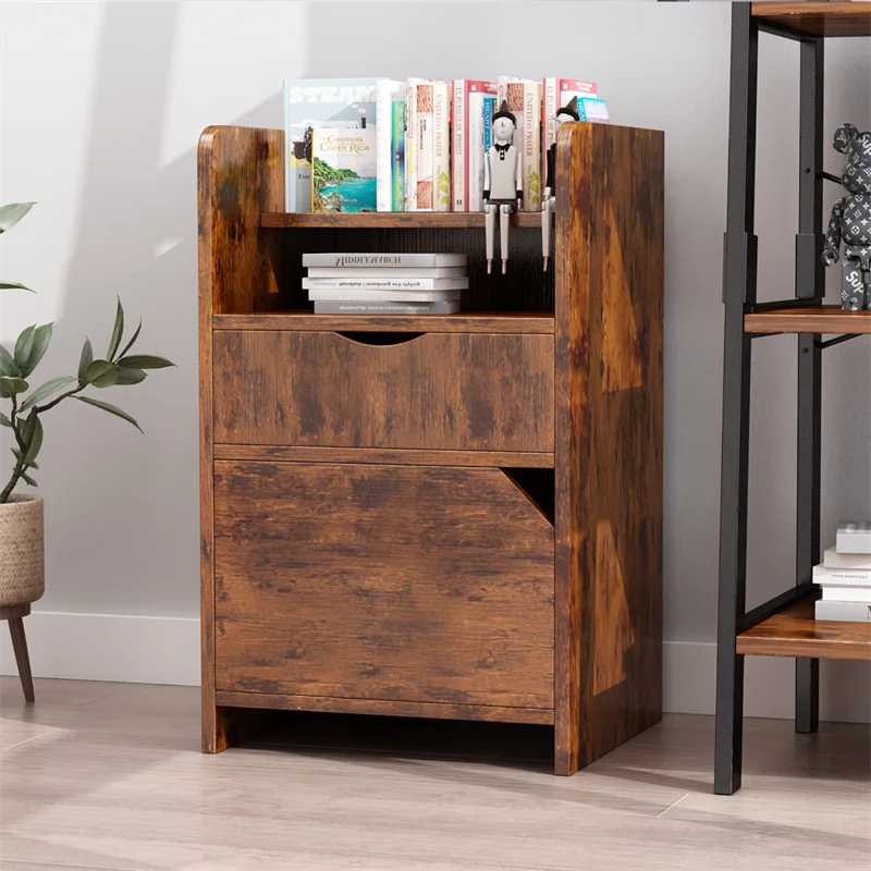 YQ FOREVER Vintage Style Beside Table Cabinet Nightstands Living Bedroom Furniture