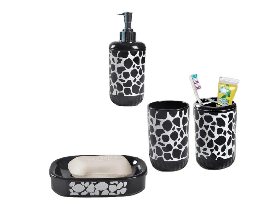 Top Quality Plastic Bath Accessory Set With Lotion Dispenser ,Tooth Brush holder ,Soap Dish and Tumbler set