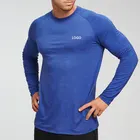 Shirts Custom Printed Logo Comfy Soft Touch Stretch Men Long Sleeve Sports Gym Top Fitness Shirts