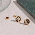 Earrings Zebra Round Stud Earrings Hypoallergenic Stud Earrings Crystal Cute Earrings Studs Piercing