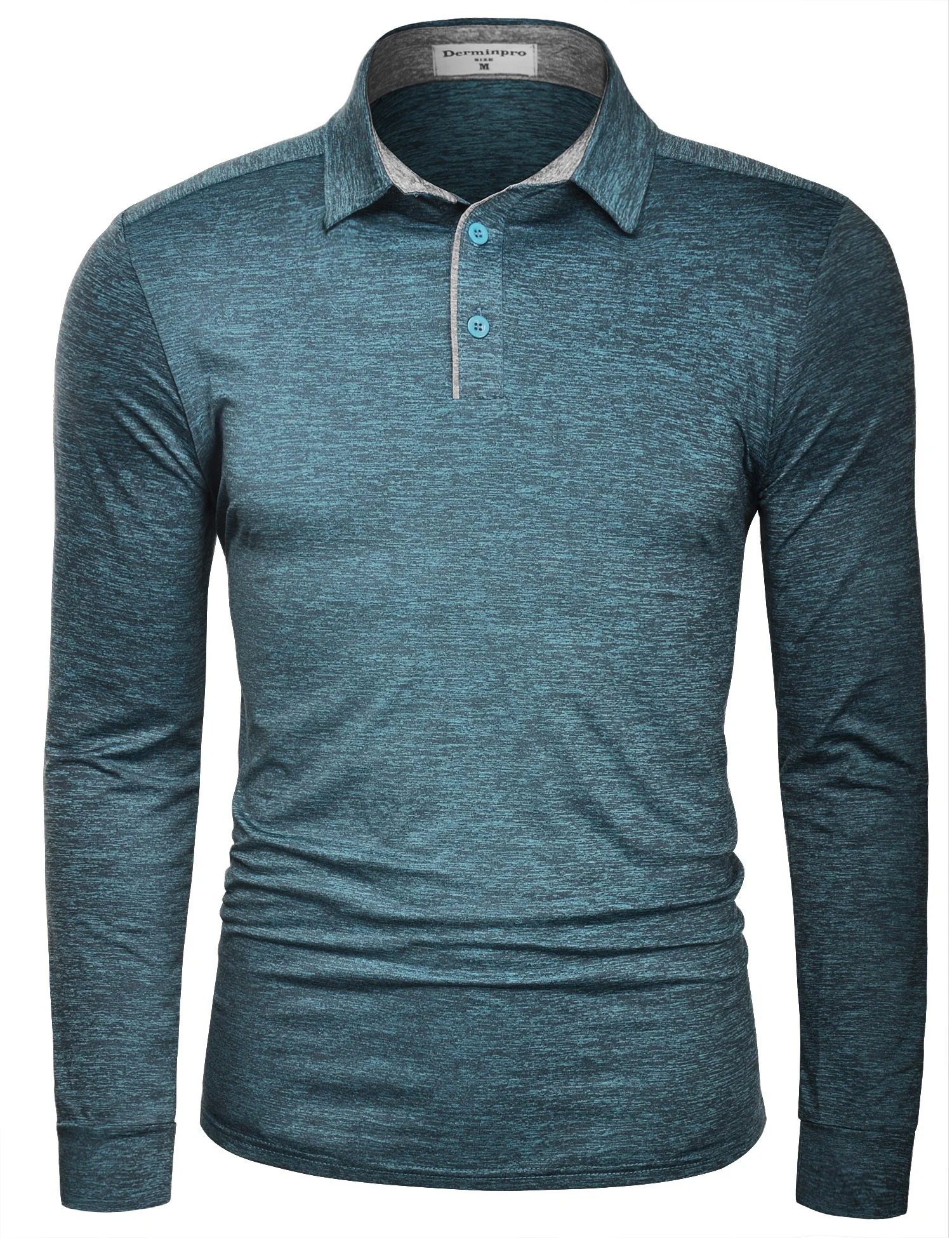 New Design Fashion Men's Apparel Clothing Button Full Sleeve Polo Tee Shirt