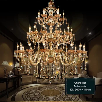 Classic amber crystal chandelier maria theresa chandeliers pendant lights for wedding center ETL89139