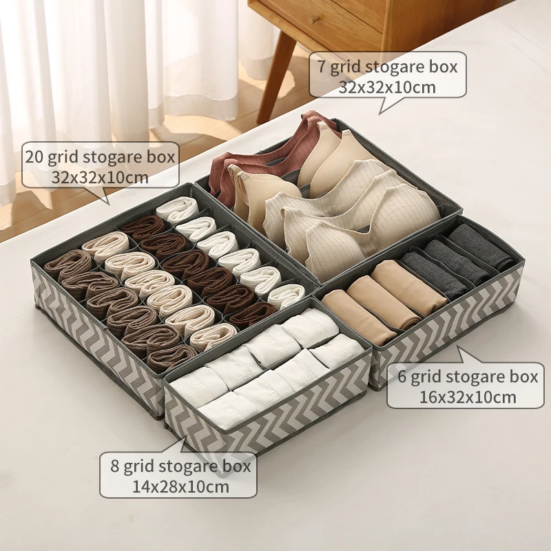 Drawer Underwear Organizer Foldable Storage Box for Bra Socks Wardrobe Drawer Underwear Organizer