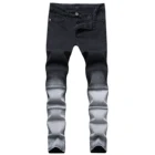 Jeans Pants Men Ripped Distressed Jeans Slim Skinny Fit Stretch Tapered Leg Destroyed Denim Pants