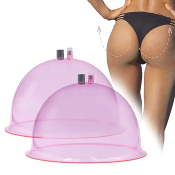One Pair 180/210/250ml Breast Buttock Shape Suction Cups With Y Hose Buttocks Enhancement