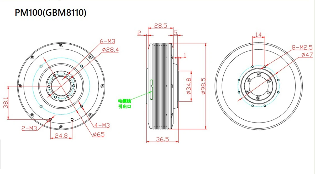 Stator Assembly Rotor Motor, 12v, 24v, 100mm - detail 12