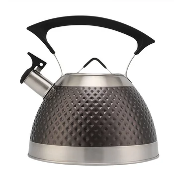 Modern 3L Stainless Steel Whistling Tea Kettle Bakelite Ergonomic Folding Handle Eco-Friendly Stovetop Gas Stove Top