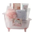 Sponge Salt Shower Gift Tub Shape Spa Product Ladies Custom Luxury Lotion Spa Body Wash Care Bath Set