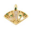Gold Charm Direct Manufacturer Fan Shape Gold Plated Fashion Style Charm Pendant DIY Jewelry Pendants