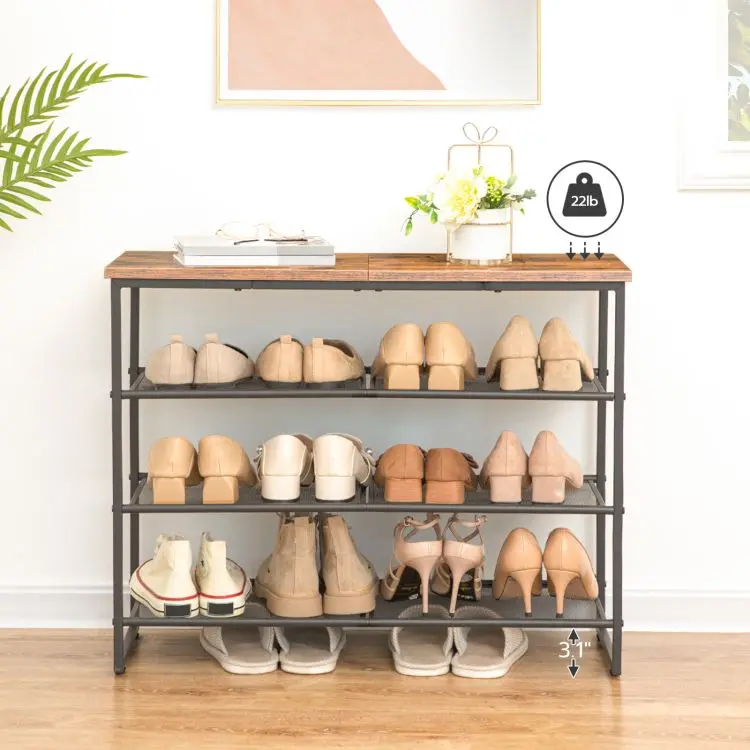 Wholesale 4 Tier Shoe Racks Industrial style Metal 4tier Shoe Stand Storage Shelf for Shoes Organizer