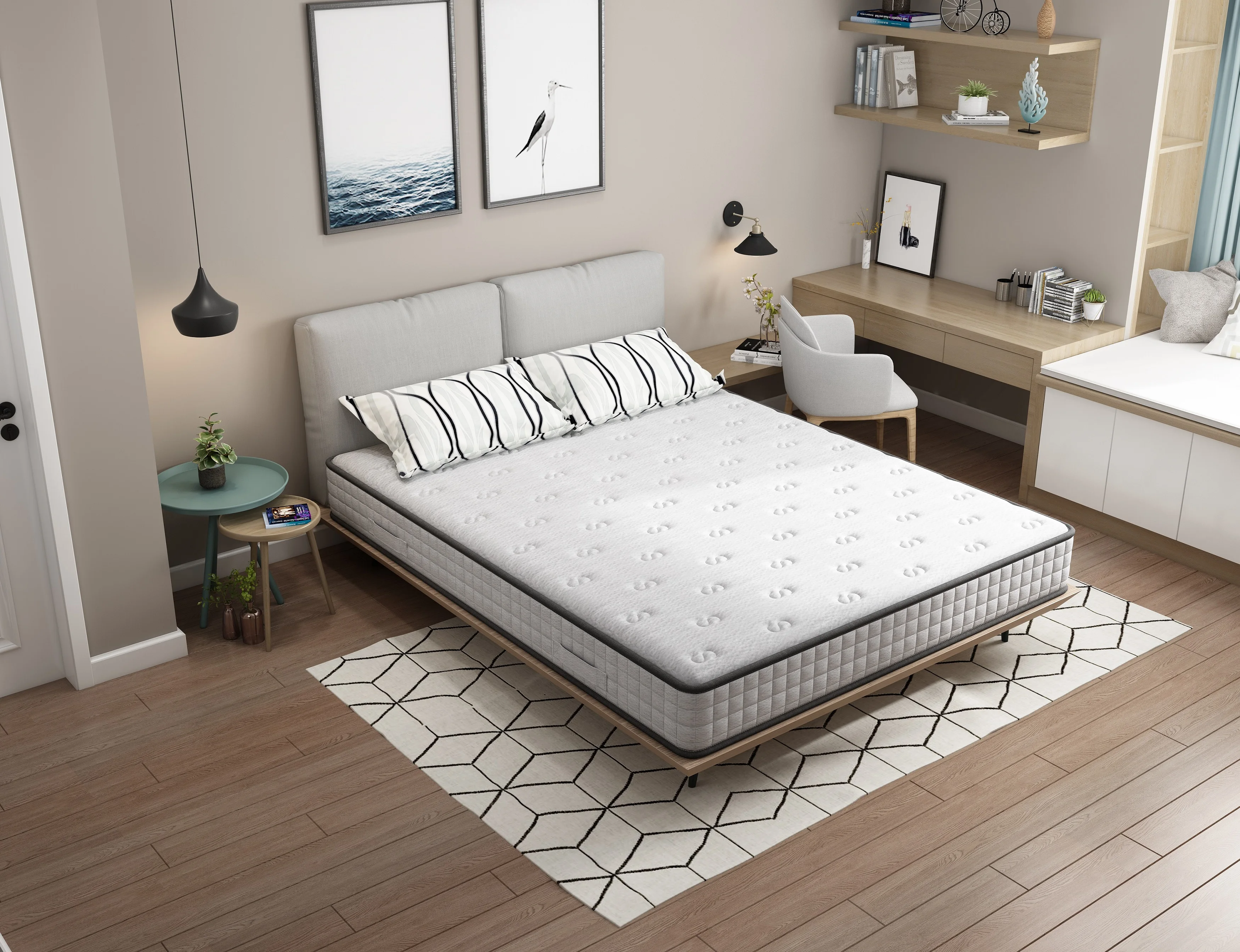 Popular product on Amazon comfort elastic five star cheap hotel sleep well memory foam pocket spring king mattress