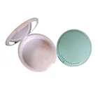 Oval Box Mirror Plastic Oval Dental Appliance Storage Box With Mirror