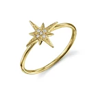 Diamond Ring Wholesale 14K Gold Vermeil 925 Sterling Silver Diamond Starburst Ring