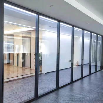 Professional Manufacturer  office cabin glass partition Visible frame glass partition