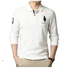 Polo Customized Logo Men's Cotton Long Sleeve Embroidered Premium Classic Polo Shirts Goft Tops