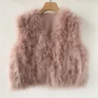 Feather Vest Ladies Vest 2021 Women's Fashion Turkey Feather Vest New Trendy Ladies Waistcoat