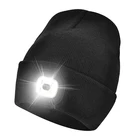 With Warm Led Beanie New Product Beanie Hat With LED Light Winter Warm Thermal Knitted USB Rechargeable LED Beanie Hat