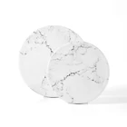 Plates Table Sman 11" Diameter Round Board Natural Marble Printing On Melamine Plates For Dinning Table