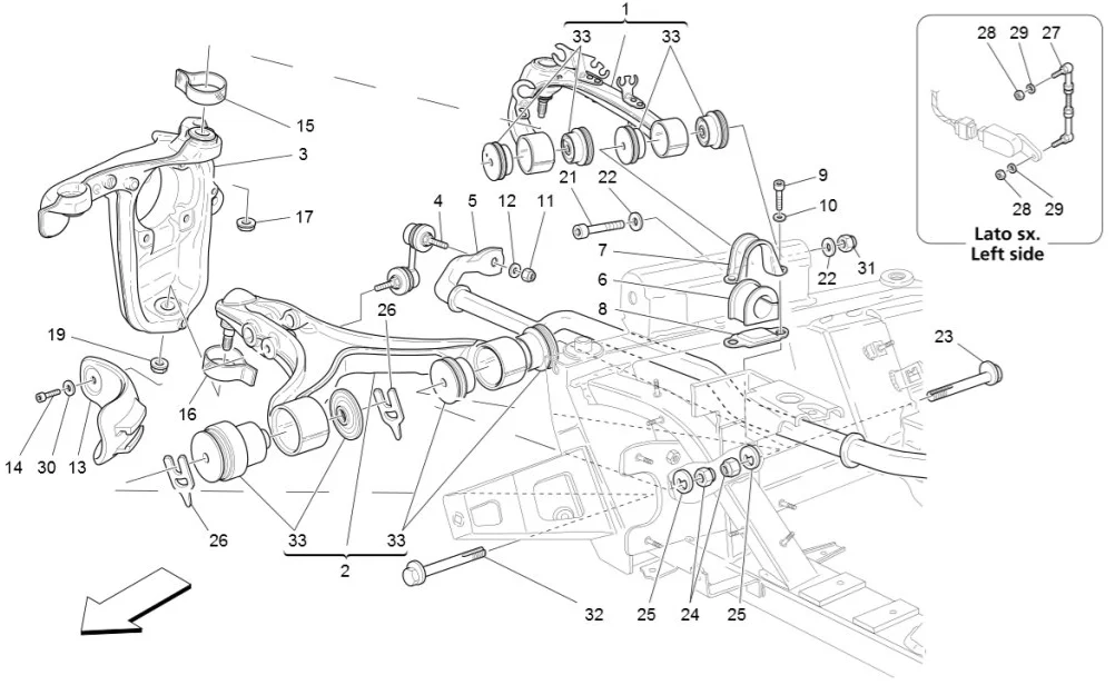 High Quality Left Right Upper Control Arm For Maserati Quattroporte GT 2007 2019 980139893 980139894 manufacture
