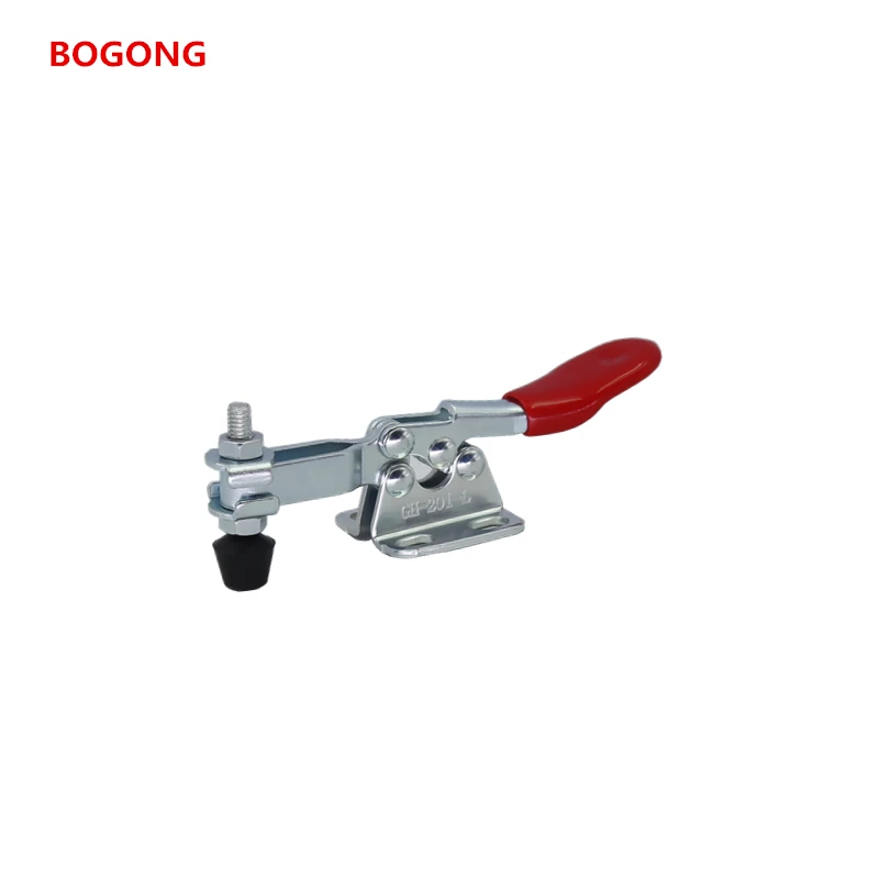 Color : Red Silver Tone Sturdy U Shape Toggle Clamp Bar Red Handgrip Vertical Tools Toggle Clamp Arm Welding Tool woodworking tools Portable Useful Set Kit