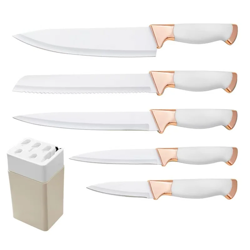 2024 New Design High Quality Stainless Steel 6Pcs Kitchen Knife Set With Plastic Handle Kitchen Knives Kitchen Gadgets Tools