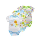 Baby 3 Pack Short Sleeves 100% Cotton Romper For Baby Bodysuit For Newborn And Toddler Boy And Girls