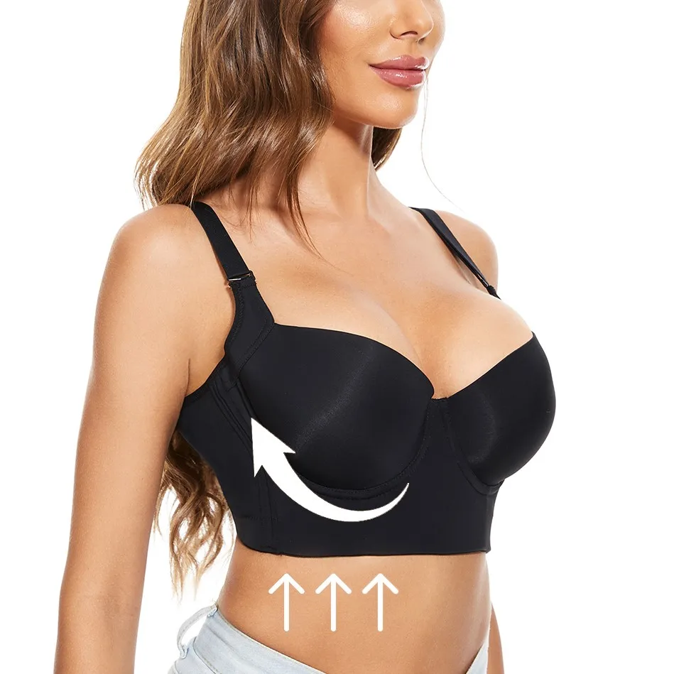 Push Up Bra For Women Corset Top Shapewear Brassiere Wide Back Support